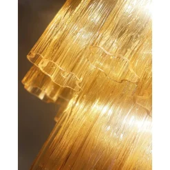 Kronleuchter aus Muranoglas mit bernsteinfarbenem Tronchi Glas von Simoeng für Simoeng