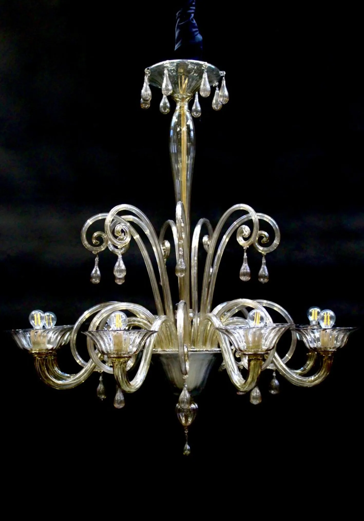 Kronleuchter aus Muranoglas von Venini, 1920er