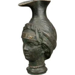 Krugskulptur aus Bronze mit weiblichem Kopf, frühes 20. Jh