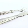 Käsemesser und Gabel aus geprägtem Silber, 2er Set