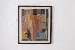 Kubistischer Akt von Marcel Caron, 1950er, Öl auf Leinwand
