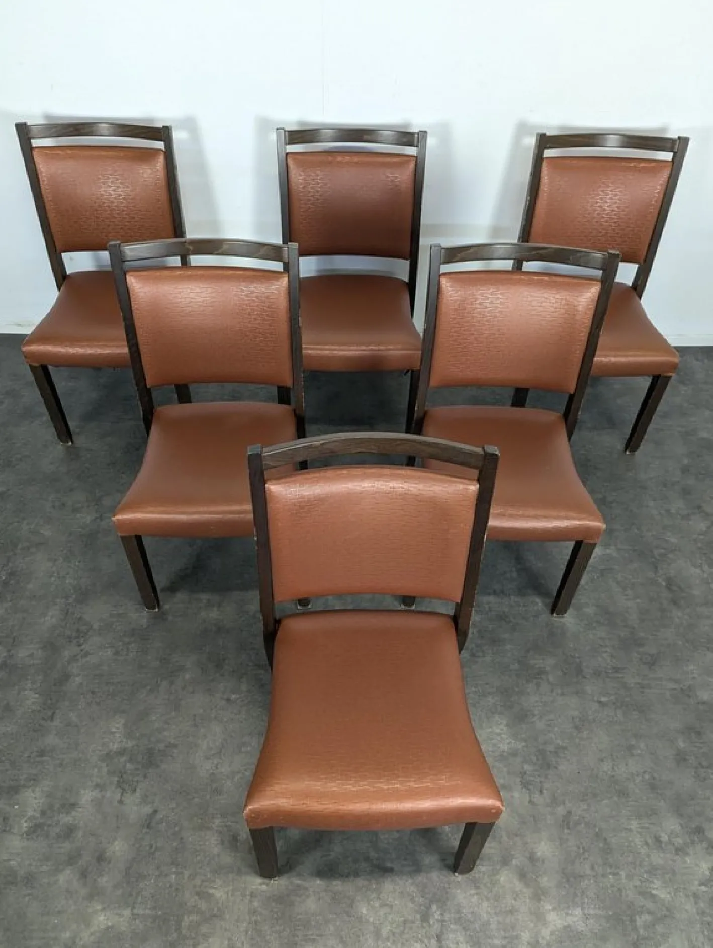 Kupferfarbene Vintage Stühle, 6er Set
