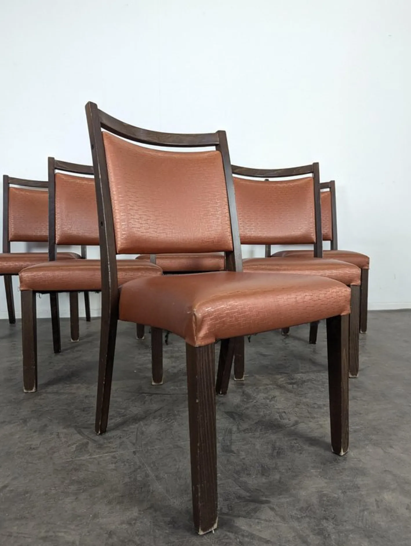 Kupferfarbene Vintage Stühle, 6er Set