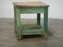 Kurzwaren-Werktisch aus Tannenholz, 1960er
