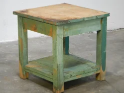 Kurzwaren-Werktisch aus Tannenholz, 1960er