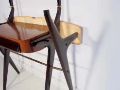 Lackierter Holz Frisiertisch mit Glasplatte und Spiegel, 1950er