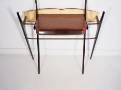 Lackierter Holz Frisiertisch mit Glasplatte und Spiegel, 1950er