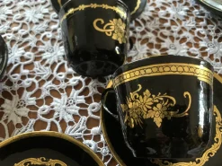 Lackierte Tassen und Untertassen, 1960er, 14 . Set