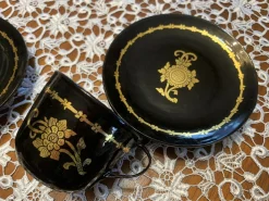 Lackierte Tassen und Untertassen, 1960er, 14 . Set