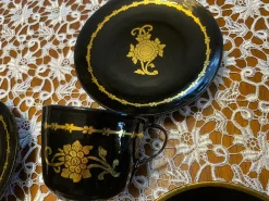 Lackierte Tassen und Untertassen, 1960er, 14 . Set