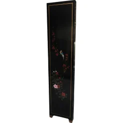 Lacquer De Chine Dekorativer vierfacher zweiseitiger Raumteiler mit Blumen