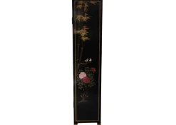 Lacquer De Chine Dekorativer vierfacher zweiseitiger Raumteiler mit Blumen