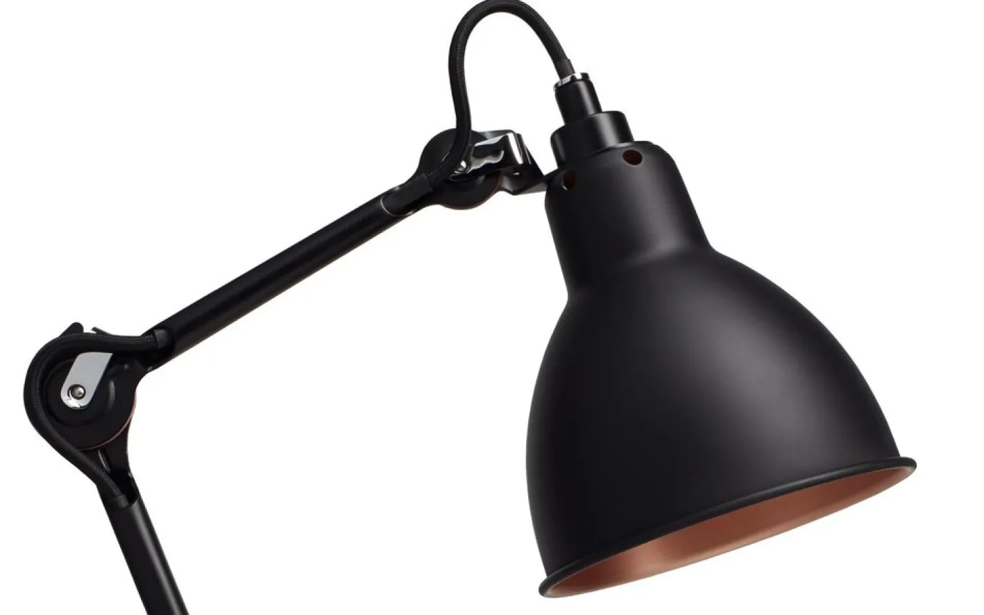 Lampe Gras N° 205 Tischlampe in Schwarz & Kupfer von Bernard-Albin Gras