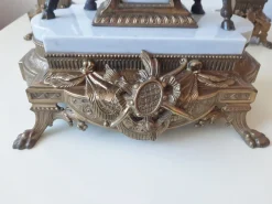 Lancini Uhr mit Kerzenständern im Louis XVI Stil, 1940er, 3er Set