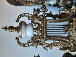 Lancini Uhr mit Kerzenständern im Louis XVI Stil, 1940er, 3er Set