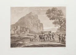 Landschaft - Radierung und Aquatinta auf Papier von L. Caracciolo After C. Lorrain 1815