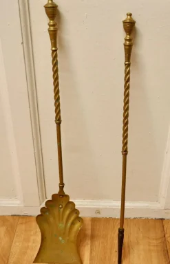 Langes Gerste Twist Kaminbesteck, 1880er, 3 . Set