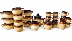 Large French Provincial Ceramic Coffee and Soup Service, 1970s, Set of 26