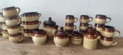 Large French Provincial Ceramic Coffee and Soup Service, 1970s, Set of 26