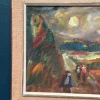 Lars Niklasson, Landschaft mit Figuren, 1960er, Ölgemälde auf Holz, gerahmt