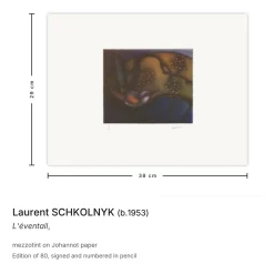 Laurent Schkolnyk, The Fan, 1980er, Mezzotinto Radierung