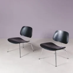 LCM Stühle aus verchromtem Metall mit schwarzem Schichtholz von Charles & Ray Eames für Herman Miller, USA, 1960er, 2er Set