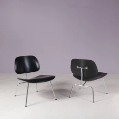 LCM Stühle aus verchromtem Metall mit schwarzem Schichtholz von Charles & Ray Eames für Herman Miller, USA, 1960er, 2er Set