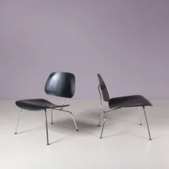 LCM Stühle aus verchromtem Metall mit schwarzem Schichtholz von Charles & Ray Eames für Herman Miller, USA, 1960er, 2er Set