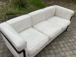 LC2 3-Sofa aus Leder von Le Corbusier für Cassina, 1980er