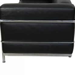 Le Corbusier LC3 2-Sitzer Sofa aus schwarzem Leder, 2000er