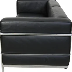 Le Corbusier LC3 2-Sitzer Sofa aus schwarzem Leder, 2000er