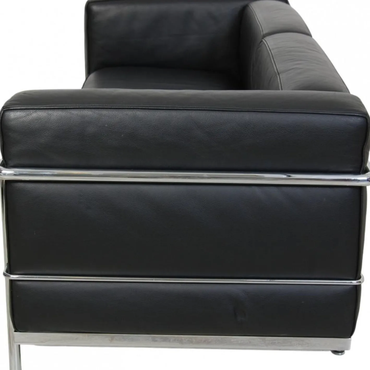 Le Corbusier LC3 2-Sitzer Sofa aus schwarzem Leder, 2000er