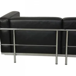 Le Corbusier LC3 2-Sitzer Sofa aus schwarzem Leder, 2000er