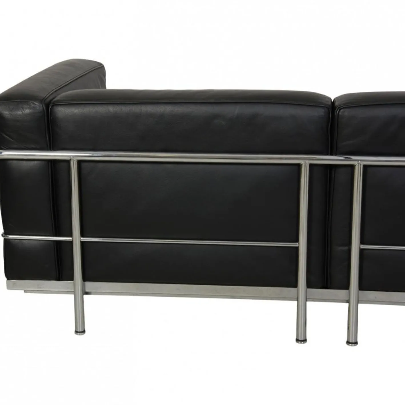 Le Corbusier LC3 2-Sitzer Sofa aus schwarzem Leder, 2000er