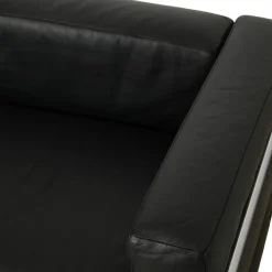 Le Corbusier LC3 2-Sitzer Sofa aus schwarzem Leder, 2000er