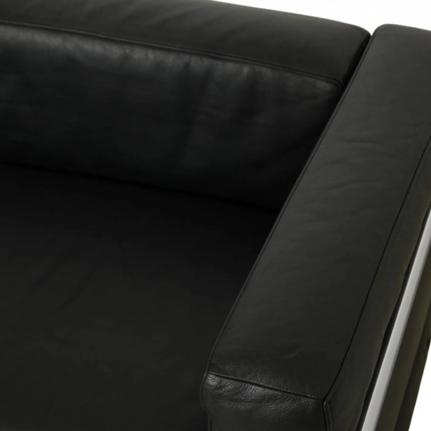 Le Corbusier LC3 2-Sitzer Sofa aus schwarzem Leder, 2000er