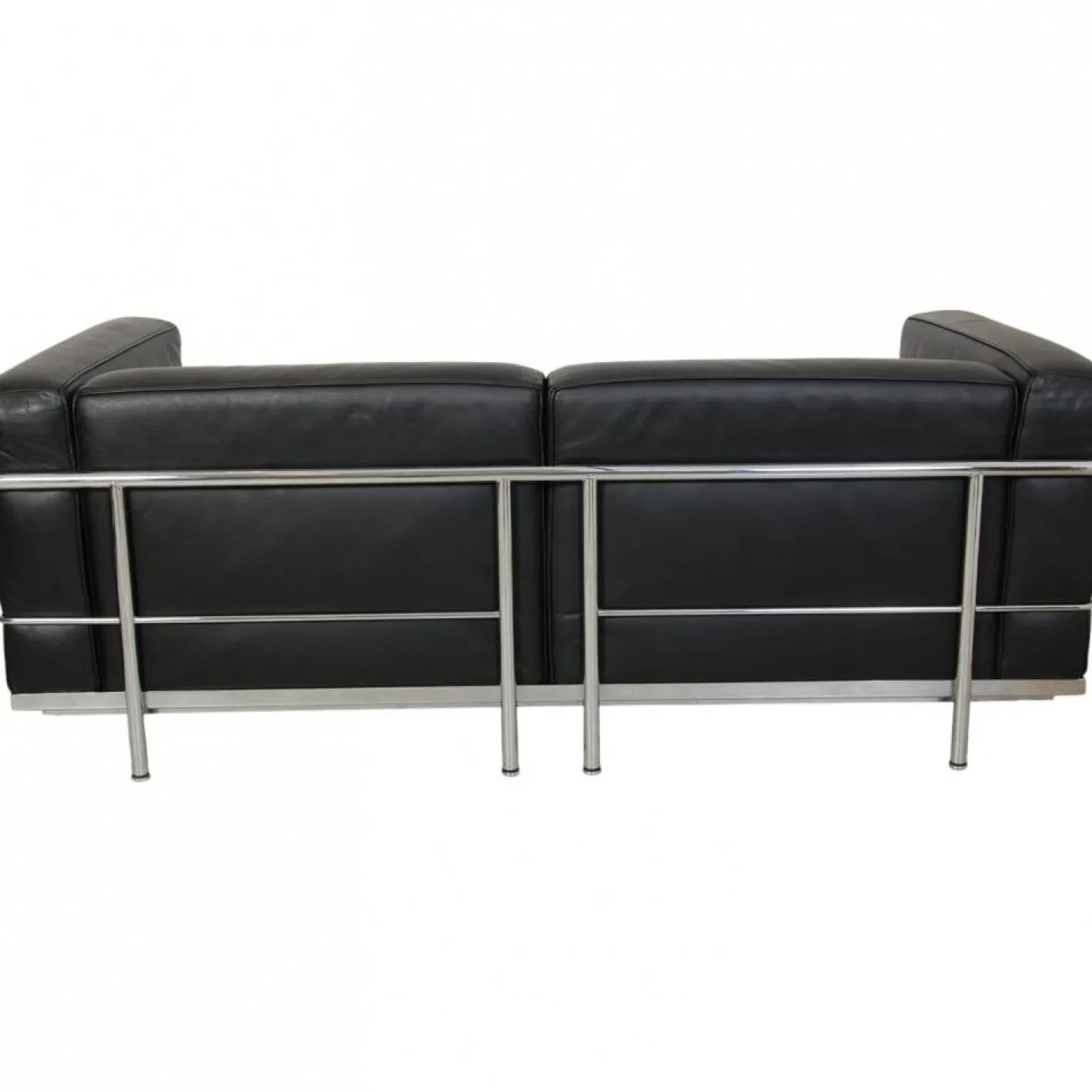 Le Corbusier LC3 2-Sitzer Sofa aus schwarzem Leder, 2000er