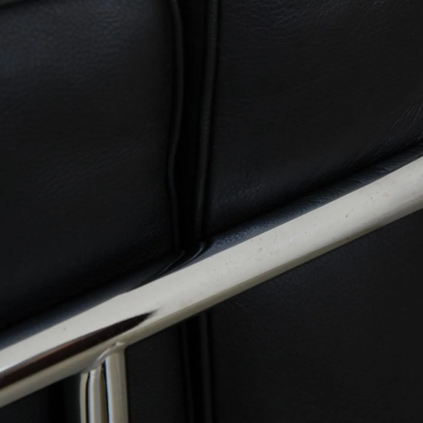 Le Corbusier LC3 2-Sitzer Sofa aus schwarzem Leder, 2000er