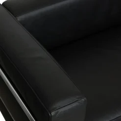 Le Corbusier LC3 2-Sitzer Sofa aus schwarzem Leder, 2000er