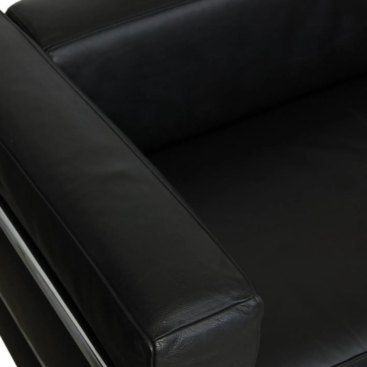 Le Corbusier LC3 2-Sitzer Sofa aus schwarzem Leder, 2000er