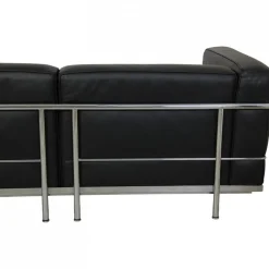 Le Corbusier LC3 2-Sitzer Sofa aus schwarzem Leder, 2000er