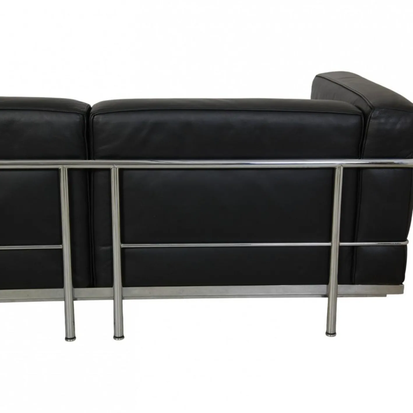 Le Corbusier LC3 2-Sitzer Sofa aus schwarzem Leder, 2000er