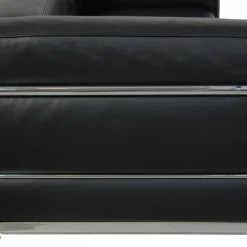 Le Corbusier LC3 2-Sitzer Sofa aus schwarzem Leder, 2000er