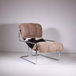 Leder Chaiselongue & Pecari Ottomane von Guido Faleschini, 1970er, 3er Set