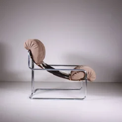 Leder Chaiselongue & Pecari Ottomane von Guido Faleschini, 1970er, 3er Set
