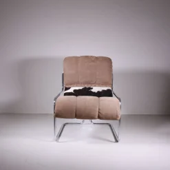 Leder Chaiselongue & Pecari Ottomane von Guido Faleschini, 1970er, 3er Set