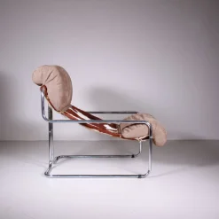 Leder Chaiselongue & Pecari Ottomane von Guido Faleschini, 1970er, 3er Set