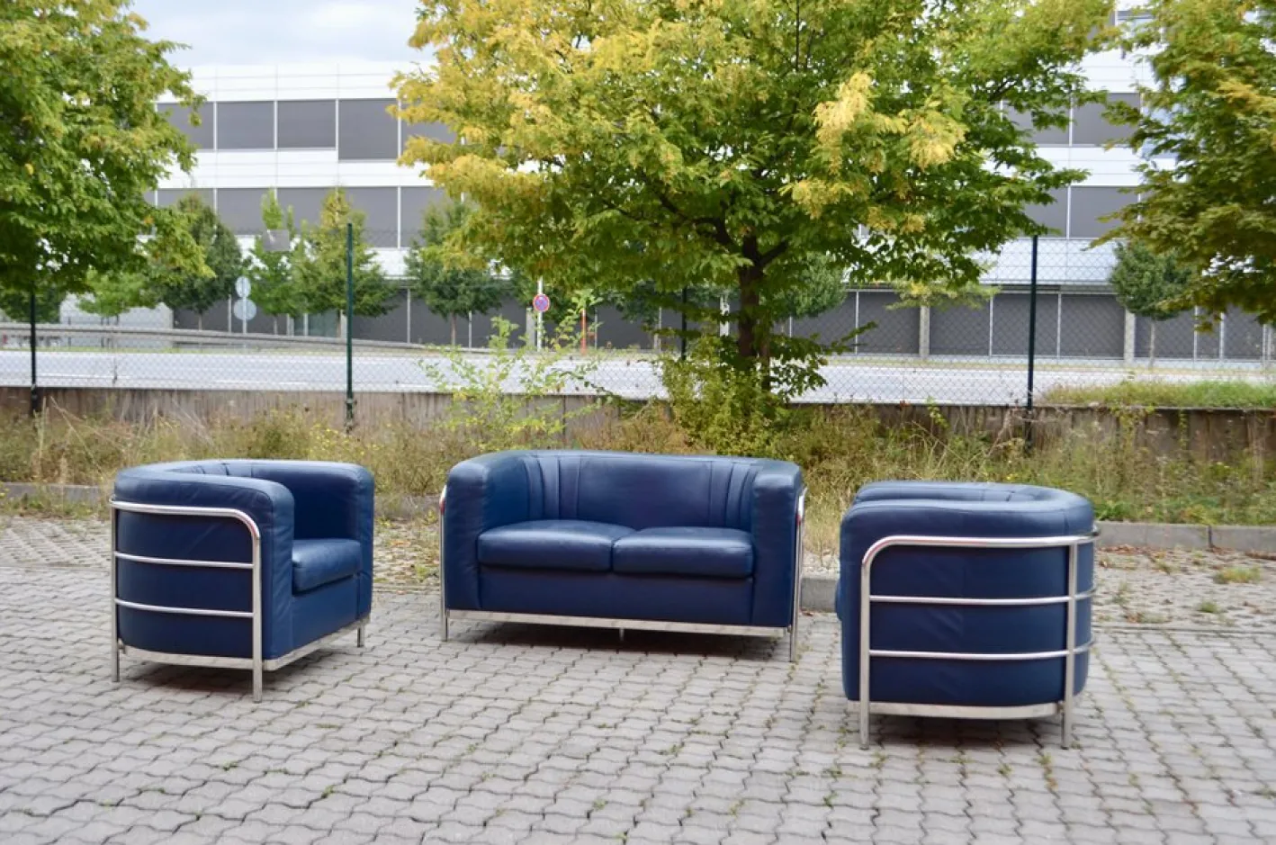 Leder Onda Sofa & 2 Sessel von De Pas, D'Urbino & Lomazzi für Zanotta, 3er Set