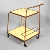 Leder Servierwagen von Jacques Adnet, 1950er