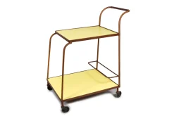Leder Servierwagen von Jacques Adnet, 1950er